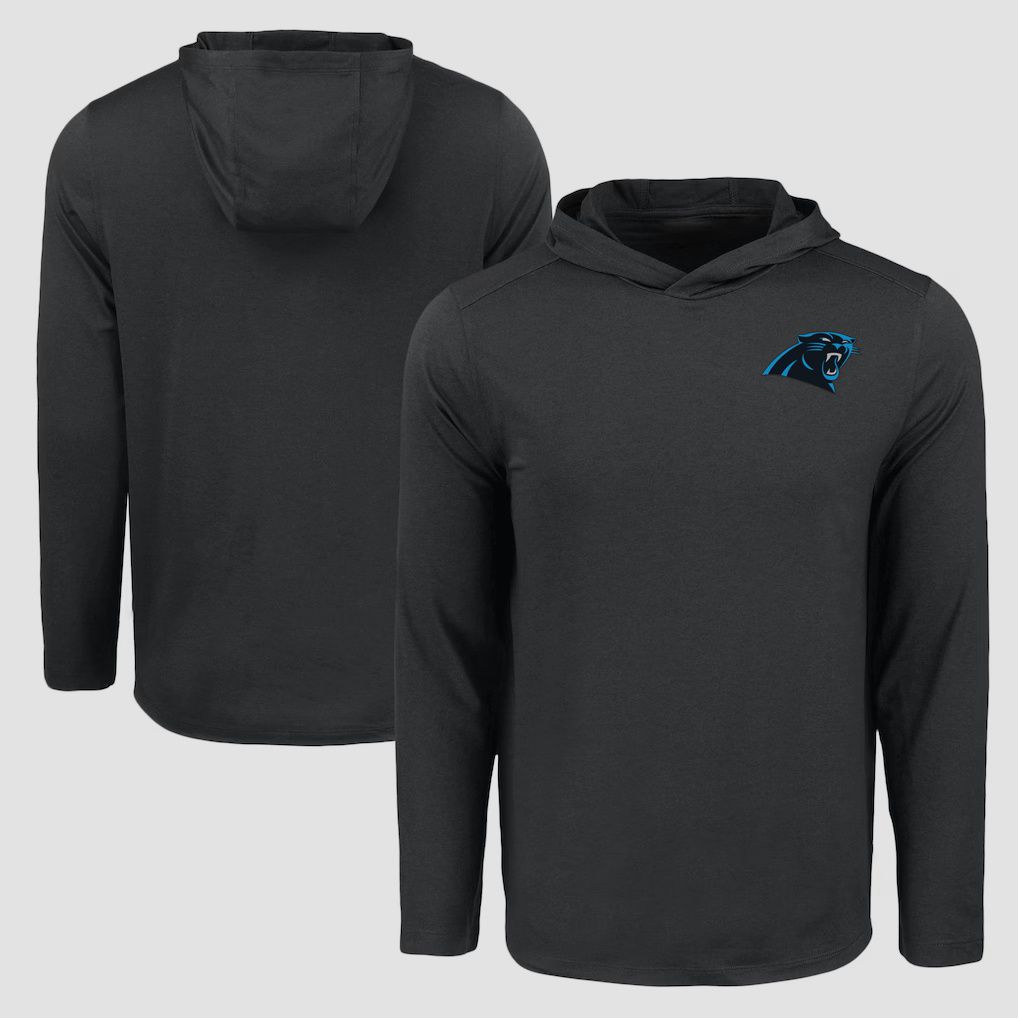 Men 2026 NFL Carolina Panthers Hooded long sleeved T-shirt black 06